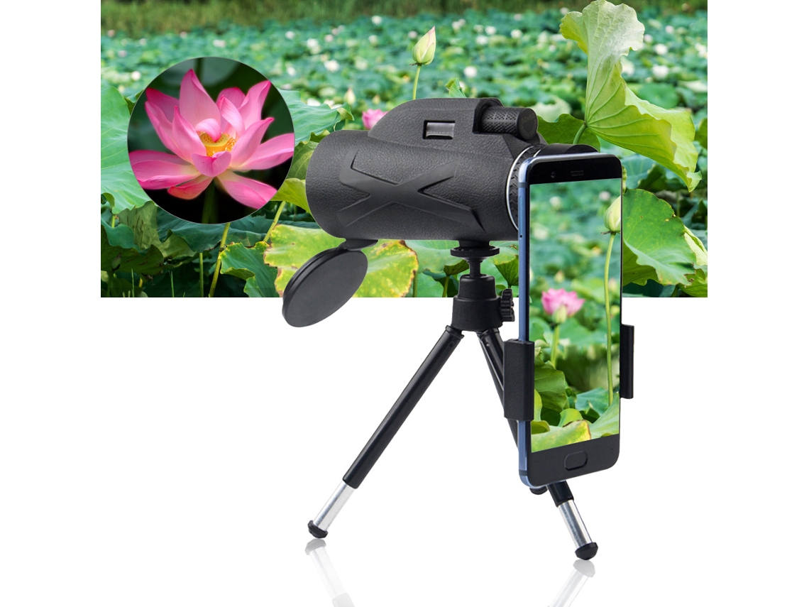 Lente Prisma Monocular 80x100 Hd com Tripé e Clip Celular