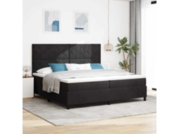 Vidaxl Cama Box Spring Led Com Cabeceira Preto 200 X 200 Cm Veludo