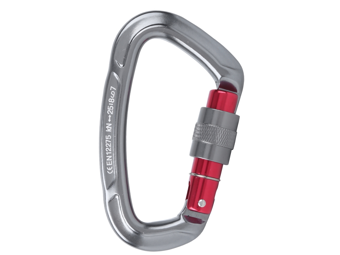 Carabina de Alpinismo D Lock em Alumínio Cinza