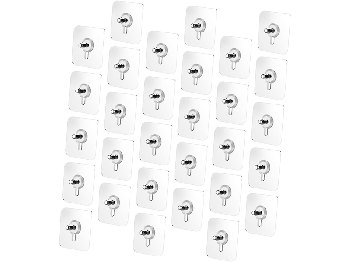 Adesivos Fusos Que Não Deixam Marcas, 30 Peças Em Acrílico E Aço Inoxidável, Multiuso Decoração E Fixação