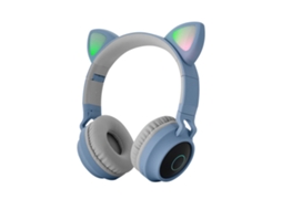 Fone de Ouvido Orelhas de Gato Brilhantes Bluetooth 5.0 Plegável com luzes 7 cores | S/MARCA