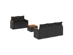 Garden Sofa Set, Garden Sofa Sets Vidaxl Preto Rattan / Vime (n/a)