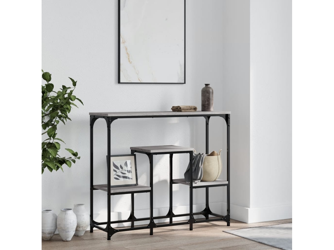 Vidaxl Mesa Consola 89,5x28x76 Cm Derivados De Madeira Cinzento Sonoma