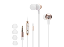 Fone De Ouvido In Ear Com Microfone Remax Rm-610d Fio Dual Para Smartphone Dourado