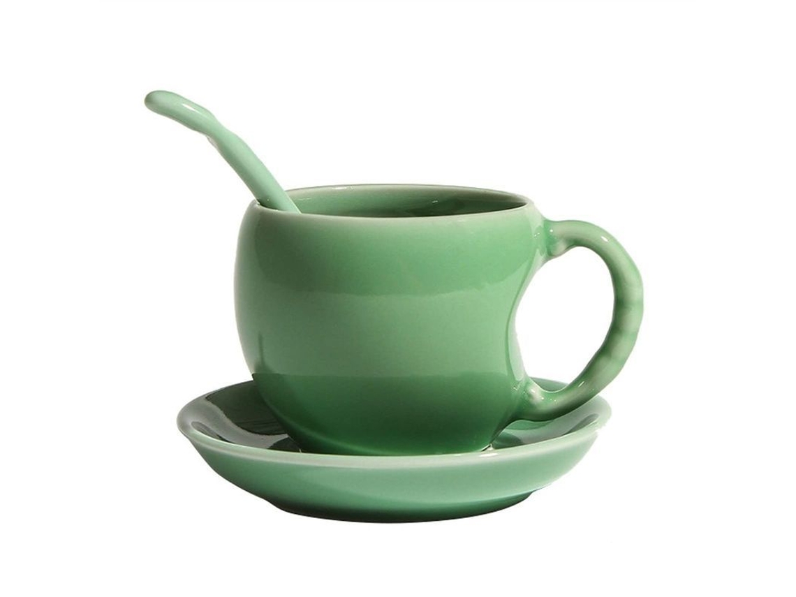 Rebe - Conjunto de Xícaras e Pires para Café e Chá em Porcelana Fina Estilo Europeu