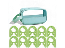 Conjunto Cabides CHRUI Dobráveis Viagem 10 Cabides + Bolsa (verde)