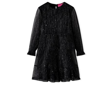 Vestido de Criança VIDAXL Comprida Vida Xl Lantejolas Preto (92)