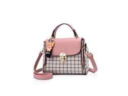 2026 bolsa Bandolera Mujer Linda de Cuero Pu Con Diseño de Celosía Flap Color Rosa