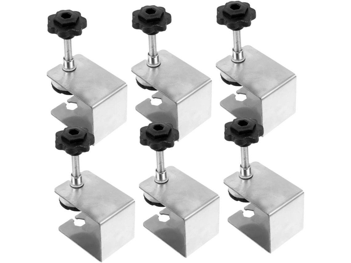 Conjunto de 6 Grampos Tipo C em Aço Inoxidável