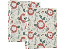 Massa Escolar com Leão Branco Fofo de 3, 8cm 1-1 2 Polegadas, 3 anéis com sacos internos, pacote com 1 2 unidades