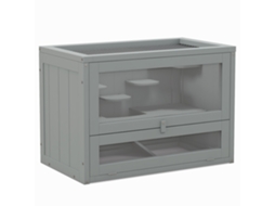 Gaiola de Madeira para Hamster com 2 Níveis 60x35x42 Cm VOLTEDGE