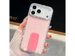 Capa Para Iphone 17 Pro Com Glitter De Strass, Proteção Anti-queda Nos 4 Cantos E Suporte.