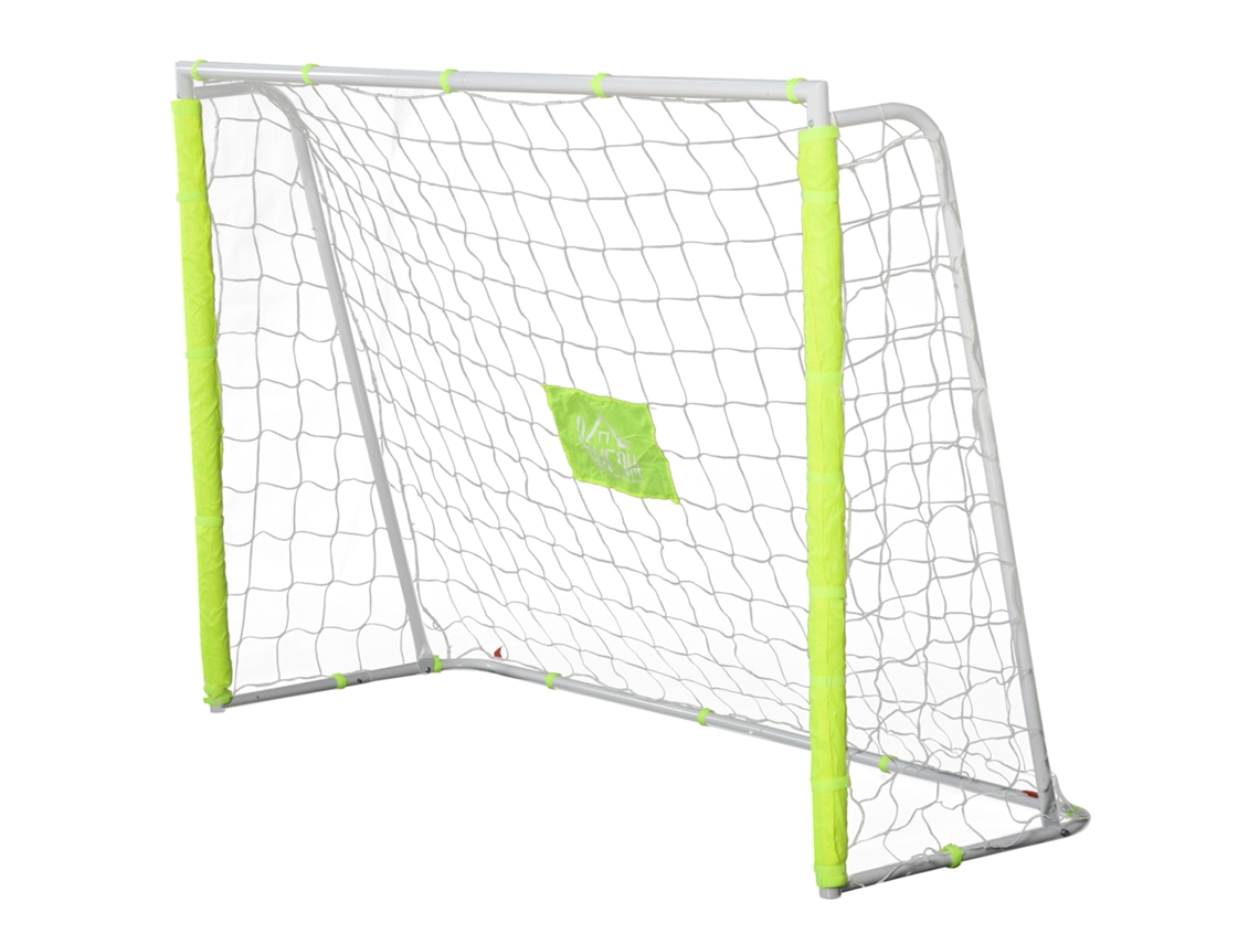 Porta de futebol externa em metal com alvo e traves em tecido Oxford 186x62x123cm amarela BTFORUS