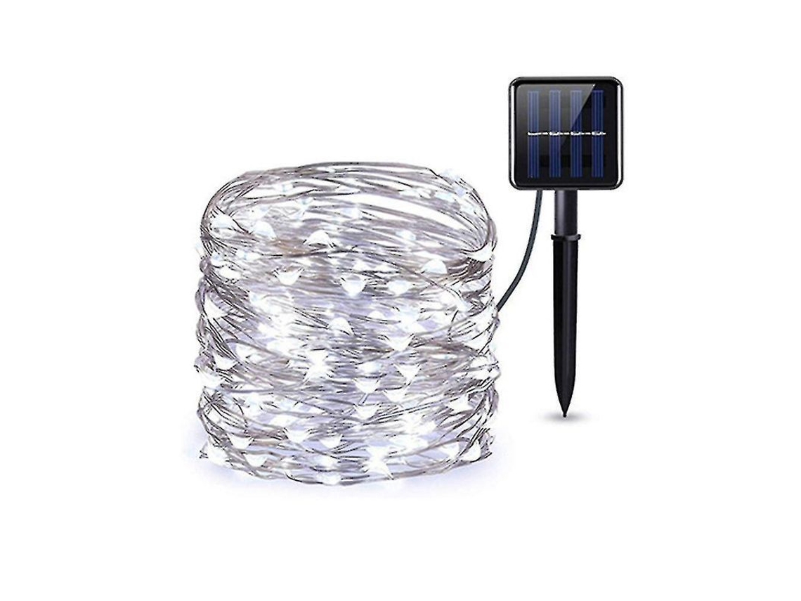 Luzes De Cadeia Solar, 200 Leds 20m 8 Modos, Luzes Natal Para Jardim Árvore Casamentos Branco
