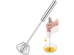 Batedor Manual Semiautomático Para Ovos, 30 Cm, Em Aço Inoxidável, Para Uso Doméstico. Ideal Bater, Misturar E Bater Ovos