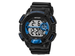 Reloj Digital Multifuncional Sanda Reloj De Pulsera Electrónico Moda Simple Negro Azul