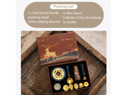 Kit De Selos De Cera Com 6 Selos E Cera Para Cartas, Convites E Artesanato