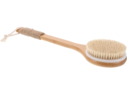 Escova De Banho Beaupretty Bambu Com Cerdas Esfoliantes Para Corpo E Chuveiro, Cabo Longo Para Facilitar A Limpeza