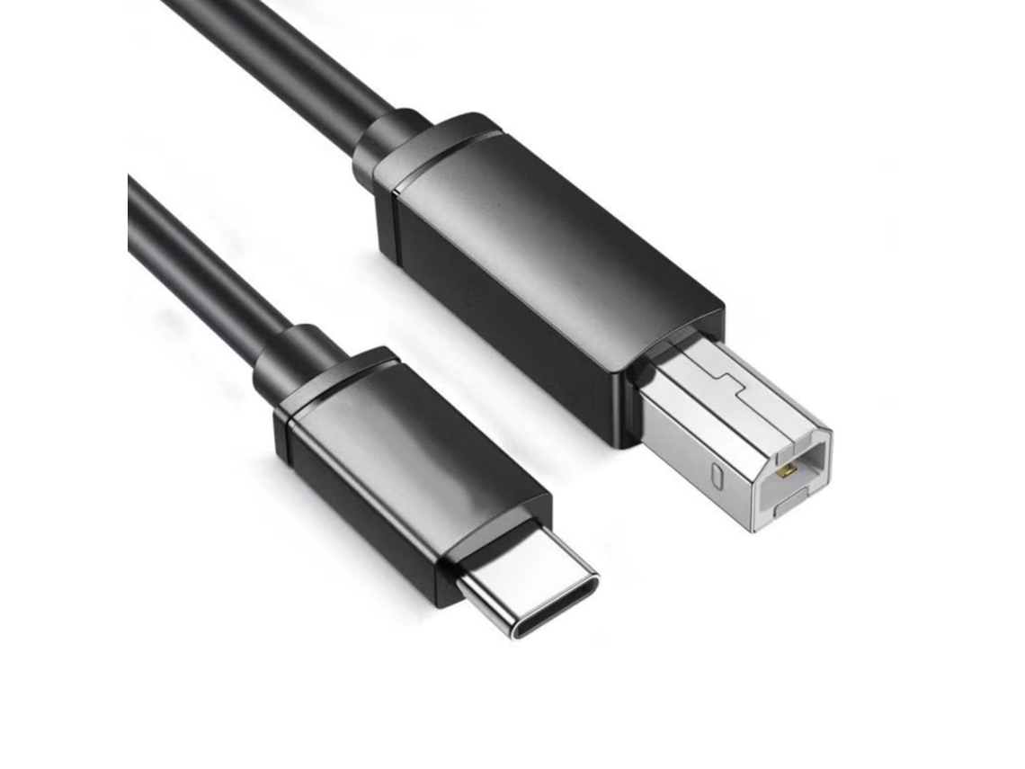 Cabo De Impressora Com Conector Quadrado Usb-c Para Usb 2.0, Diâmetro