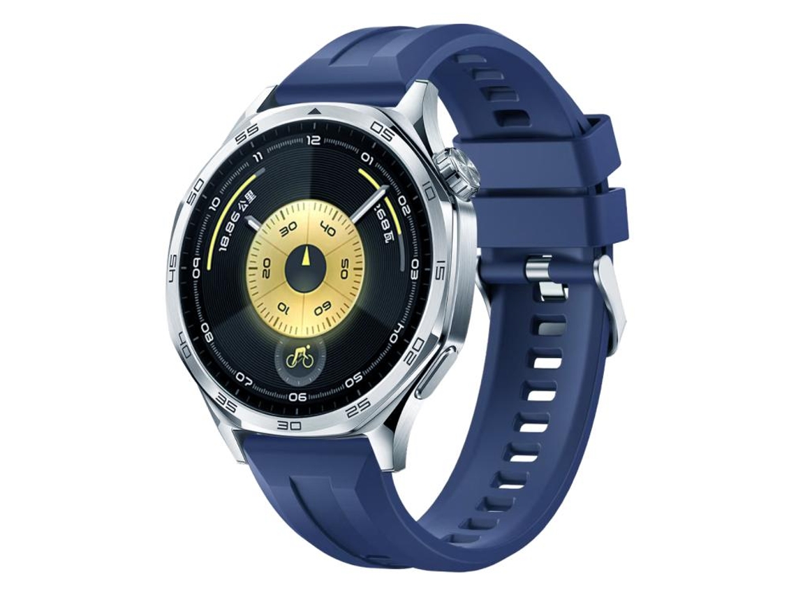 Bracelete para Huawei Watch Gt 6 / 5 / 4 / 3 Silicone Cor Sólida com Fivela Prateada Azul Meia noite XIAOMOYU (46mm)