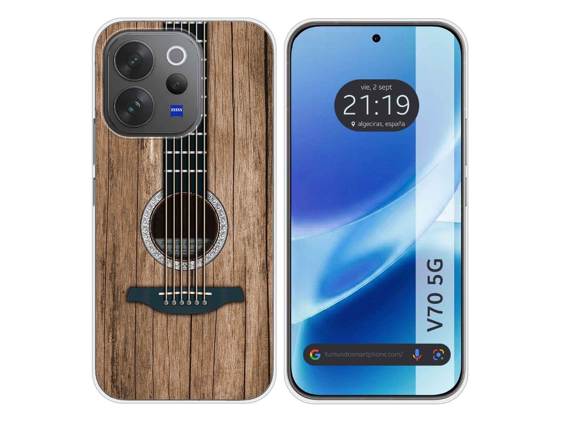 Capa Tumundosmartphone De Silicone Para Vivo V70 5g Com Estampa De Madeira 11 Desenhos