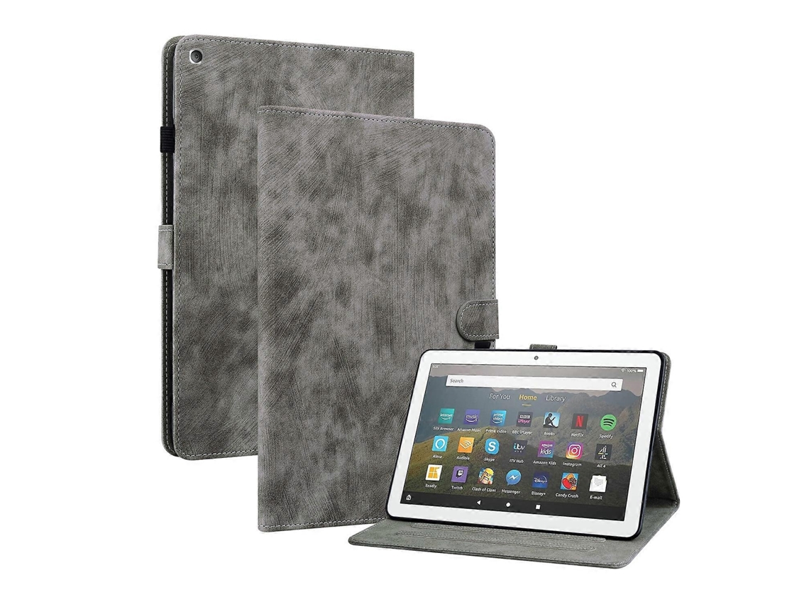 Capa de PU com estampa de tigre Webake para tablet Amazon Fire HD 8 (2015/2016/2017/2018)