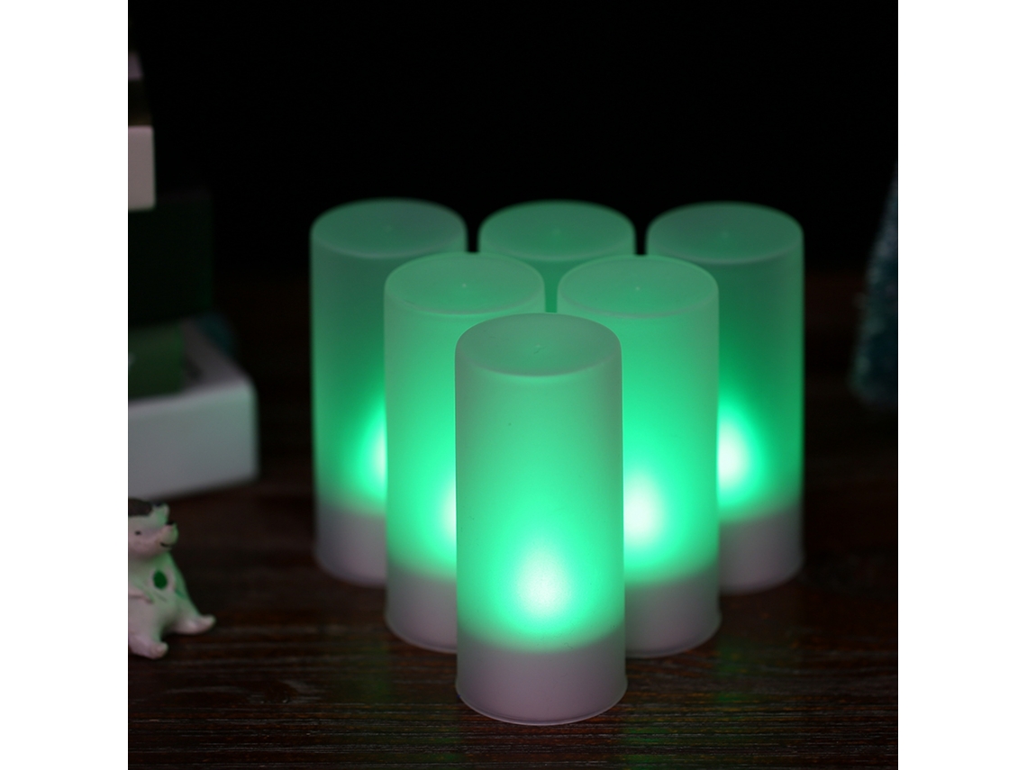 Conjunto de 6 Velas Led sem chama, recarregáveis com controle remoto para Festas, Natal, Casamento | S/MARCA