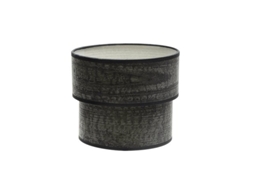 Abajur De Mesa Double Smile Madeira Preta E14 Fabrilamp (18x16x16cm)
