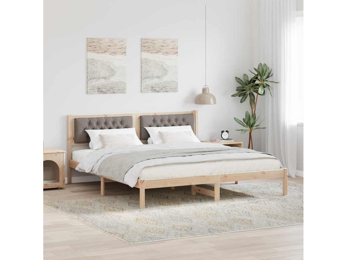 Vidaxl Estrutura Da Cama Cinzento-acastanhado 160 X 200 Cm