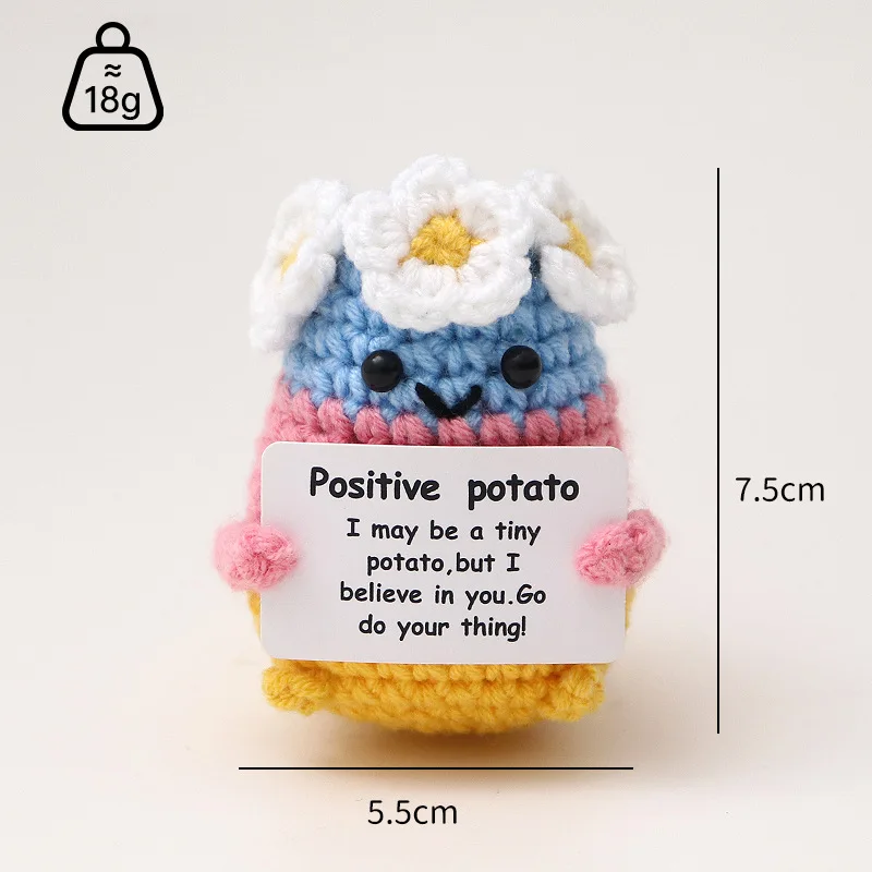Boneca De Crochê De Batata Para Apoio Emocional, Divertida E Com Energia Positiva.