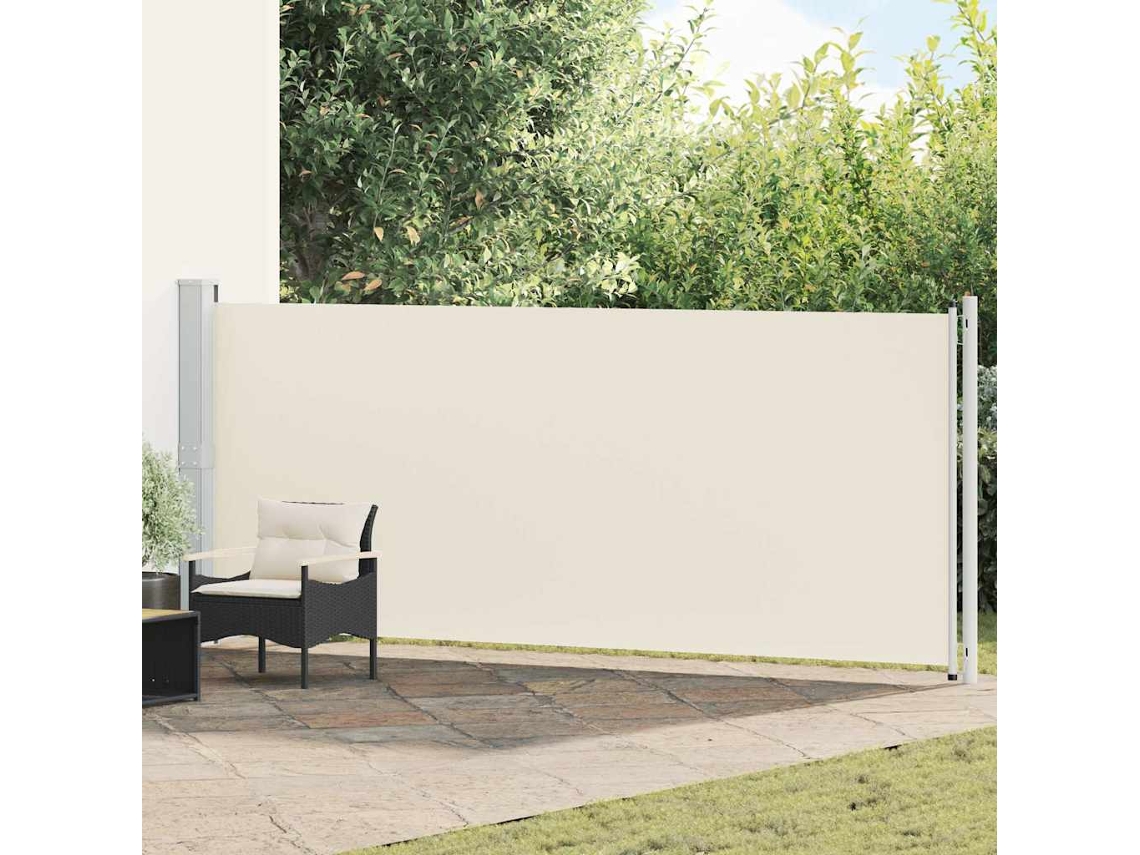 Vidaxl Toldo Lateral Retrátil Para Pátio 614x160 Cm Cor Creme