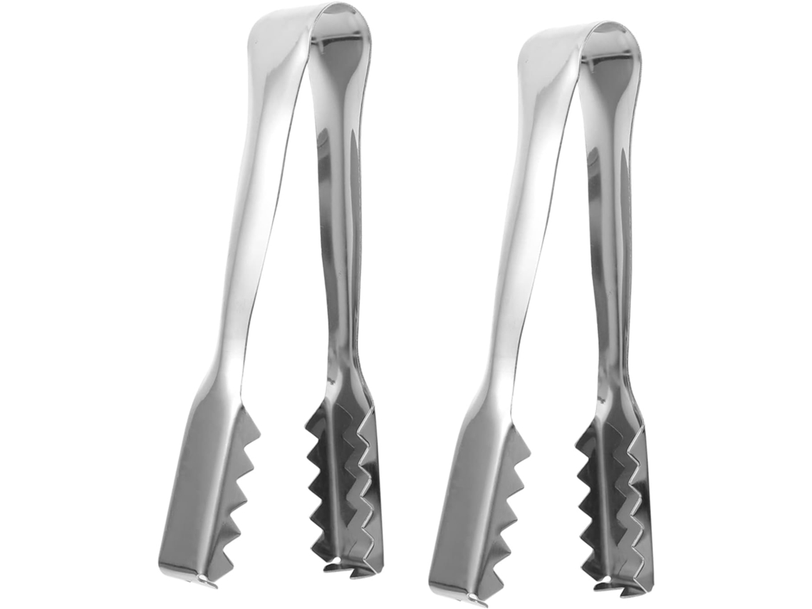 Pinça De Gelo Aço Inoxidável 2 Peças Com Design Firme, Prendedores Para Gelo, Acessório Prático Para Alimentos E Bolos