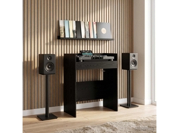 Vidaxl Mesa De Dj Carvalho Preto 82 X 45 X 102 Cm Derivados De Madeira