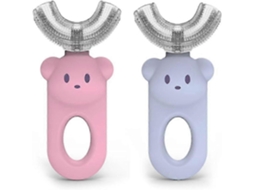 Escova de Dentes Infantil em Formato U, 2 Unidades, U com Rotação 360°, Infan Til Silicone Líquido GOKOCO