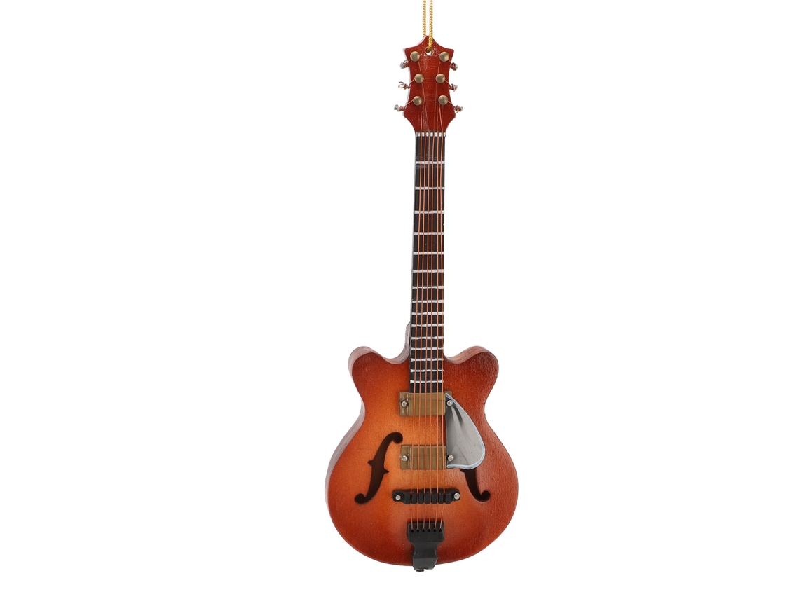Modelo De Guitarra Miniatura De 15 Cm, Exquisita De Madeira Com Cordas, Adorno Colgante Para Decoração