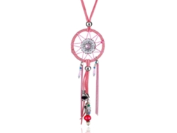 Colar Com Aro De Sonhos E Pingentes De Pérola Falsa Rosa