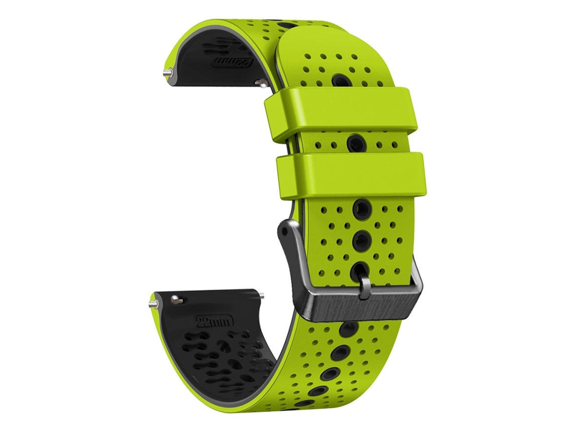 Bracelete Silicone 22Mm Duas Cores para Garmin Forerunner 255/745 Lima/Preto