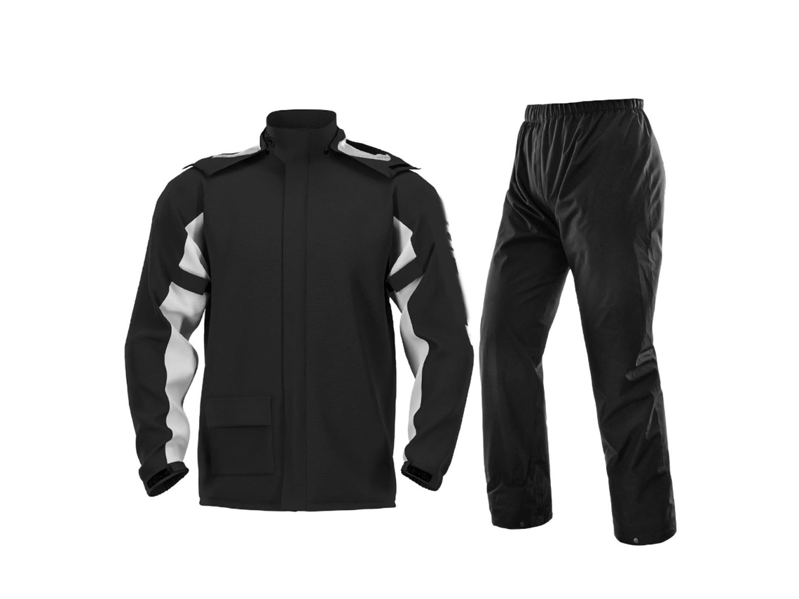 Traje de Chuva Mali para moto, leve, respirável, com capas para sapatos, preto, tamanho L