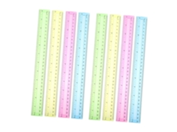 Conjunto De 16 Réguas Retas De 30 Cm Em Plástico Transparente Com