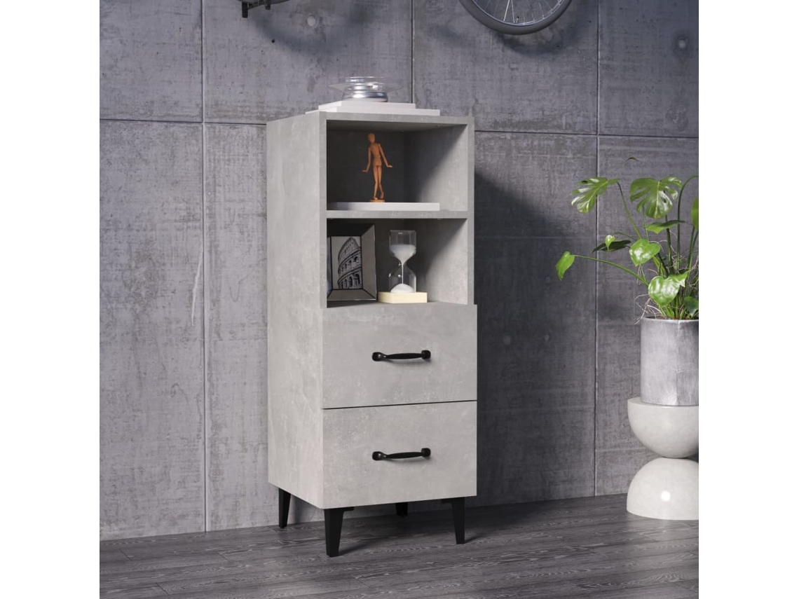 Aparador 34,5x34x90 cm Madera Procesada Cemento Gris