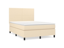 Box Spring Bed, Box Spring Beds Vidaxl Creme Tecido (140 X 190 Cm)