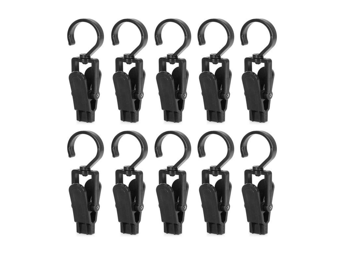 10 Ganchos Giratórios Nova Line, Plástico, Forte, 4.3 polegadas, Casa, Prendedores de Roupa