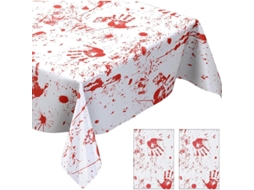 Mantel De Mesa Com Impressões De Mão Sangrenta Para Halloween, 2pc, Acessórios De Festa Zombie Assustador