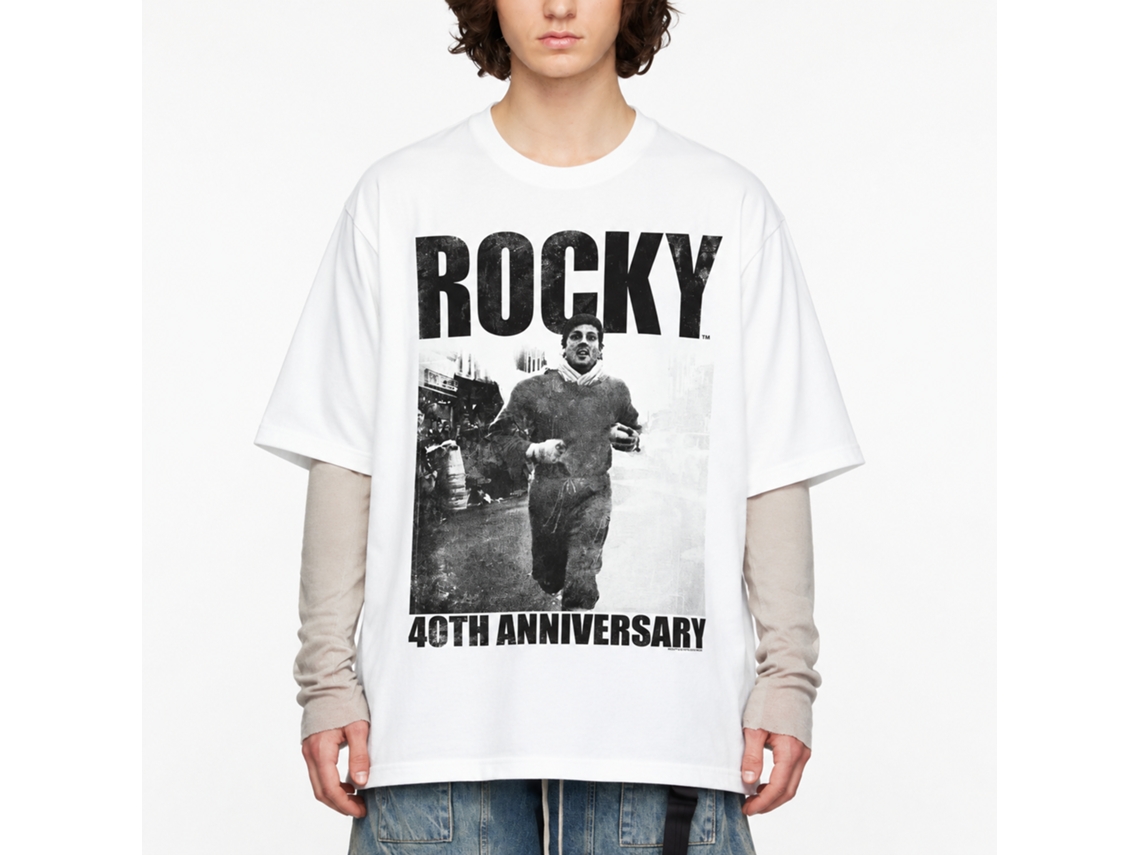 Rockinstone Rocky Movie 40th White Adult T-shirt Size:xxxl