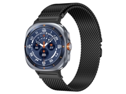 Bracelete para Samsung Galaxy Watch Ultra aço Inoxidável com Fivela de Paraquedas Milanês Preta XIAOMOYU (47mm)