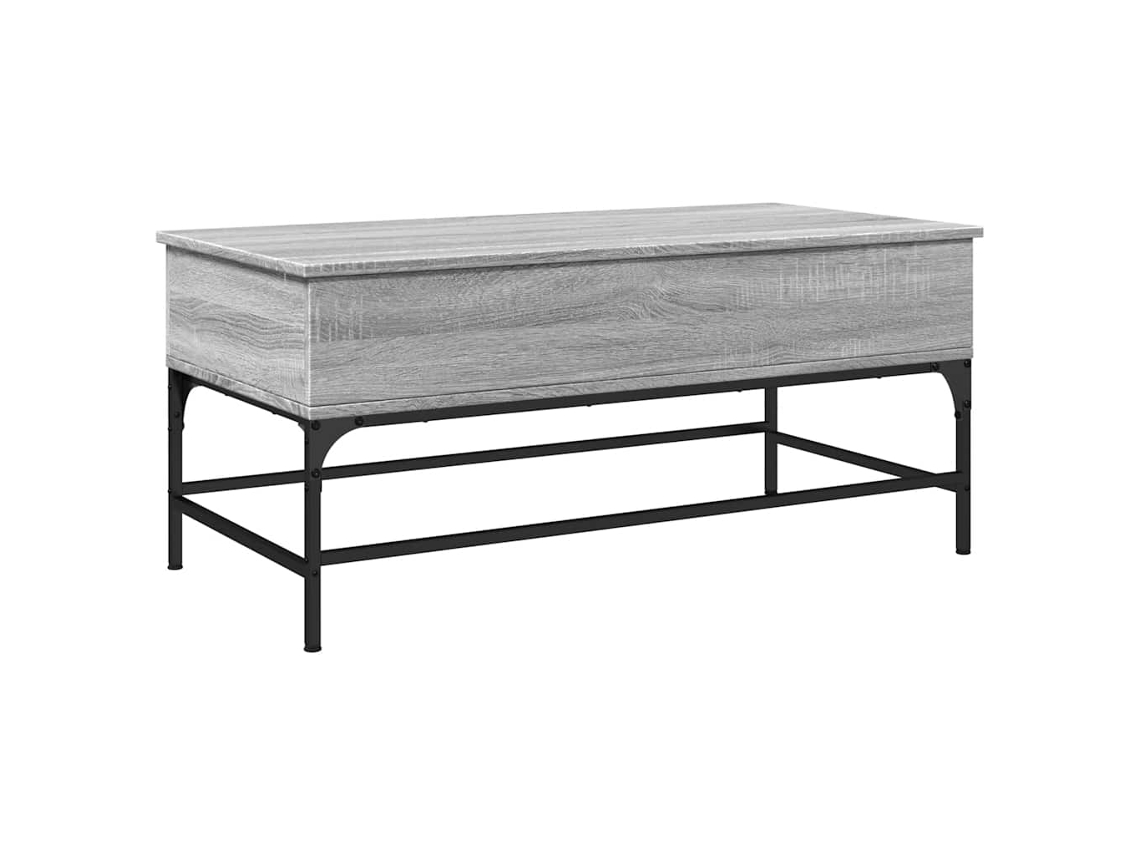 Mesa de Centro MAISON EXCLUSIVE em Derivados de Madeira e Metal Cinza Sonoma (100x50x45 cm)