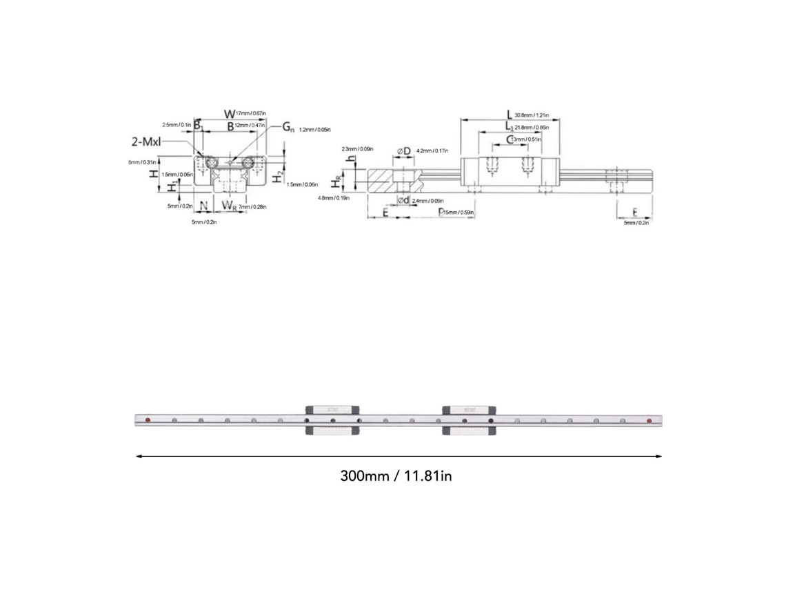 Laxiscreed Guia Linear Mgn7h Para Impressoras 3d E Máquinas Cnc Xyz De Precisão