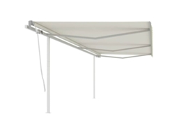 Toldo Retrã¡til Manual Com Postes 6x3 M Cor Creme Dkd Home Decor