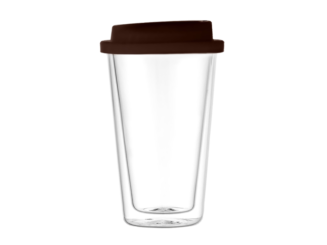 KOFIHETY Copo Térmico De Vidro Para Café Com Tampa De Silicone, Copo De Vidro Com Parede Dupla Com Design Resistente Ao Calor Para Bebidas Quentes E Frias, Cop