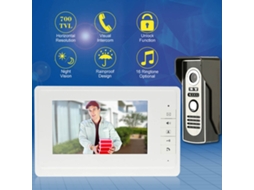 Laxiscreed Campainha De Vídeo Com Fio 7'' Com Visão Noturna E Suporte Ue